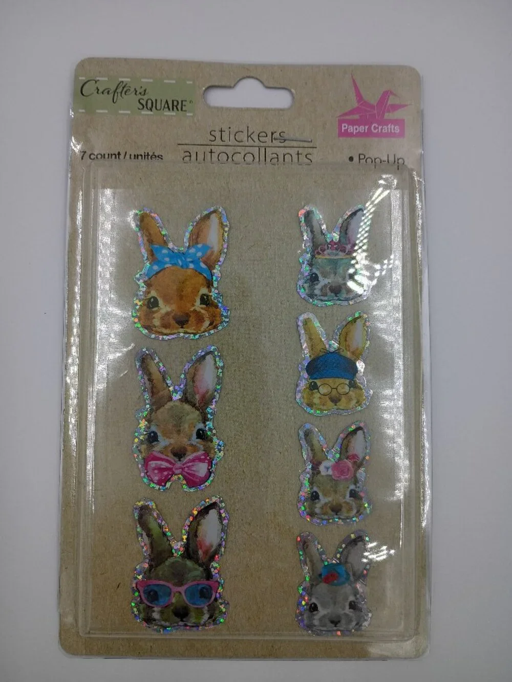 9-Pc 3D Pop-Up Sticker Set Scrapbook Flower Dragonfly Koala Bee Bunny Cactus